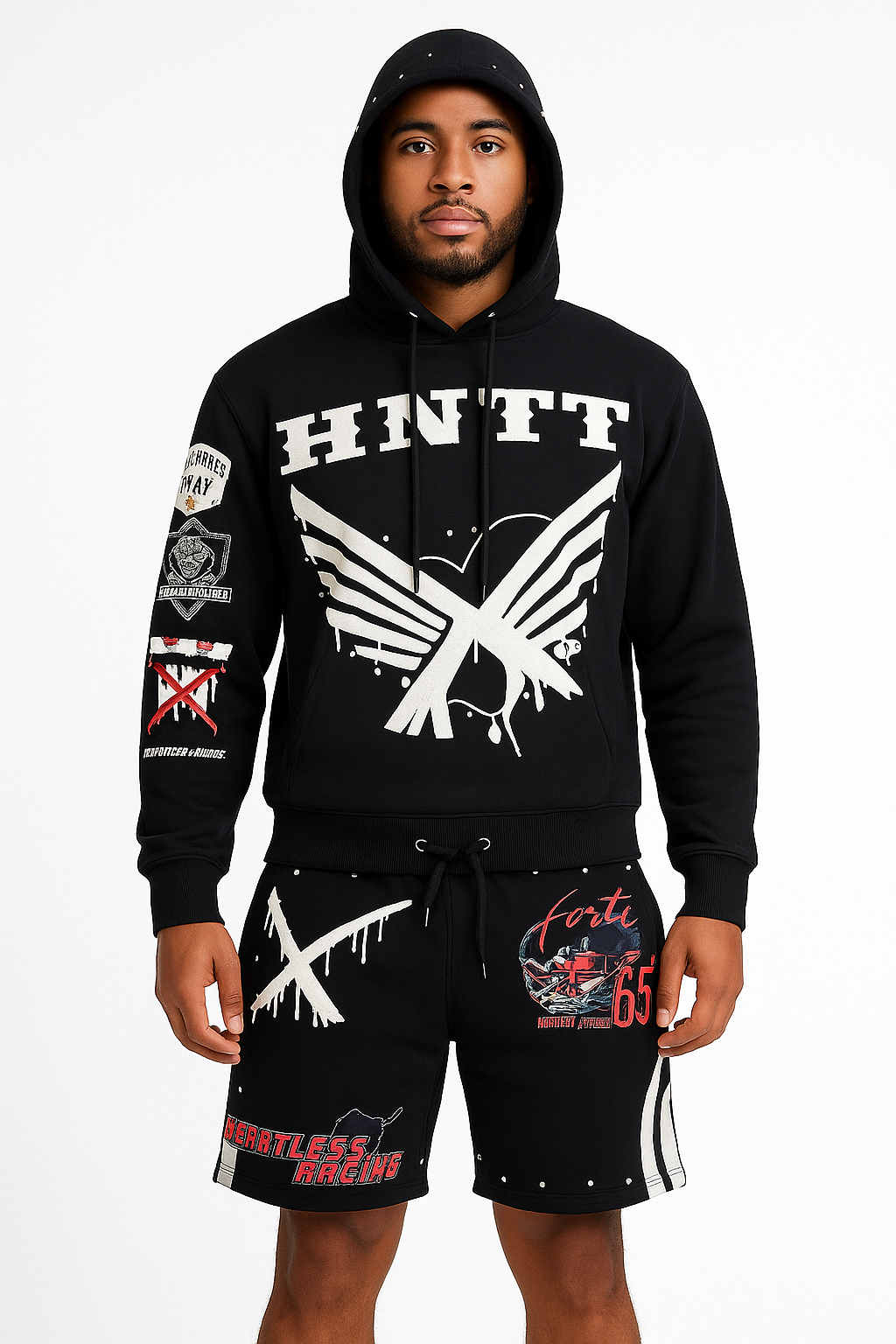 Heartless Racing Hoodie & Shorts Set